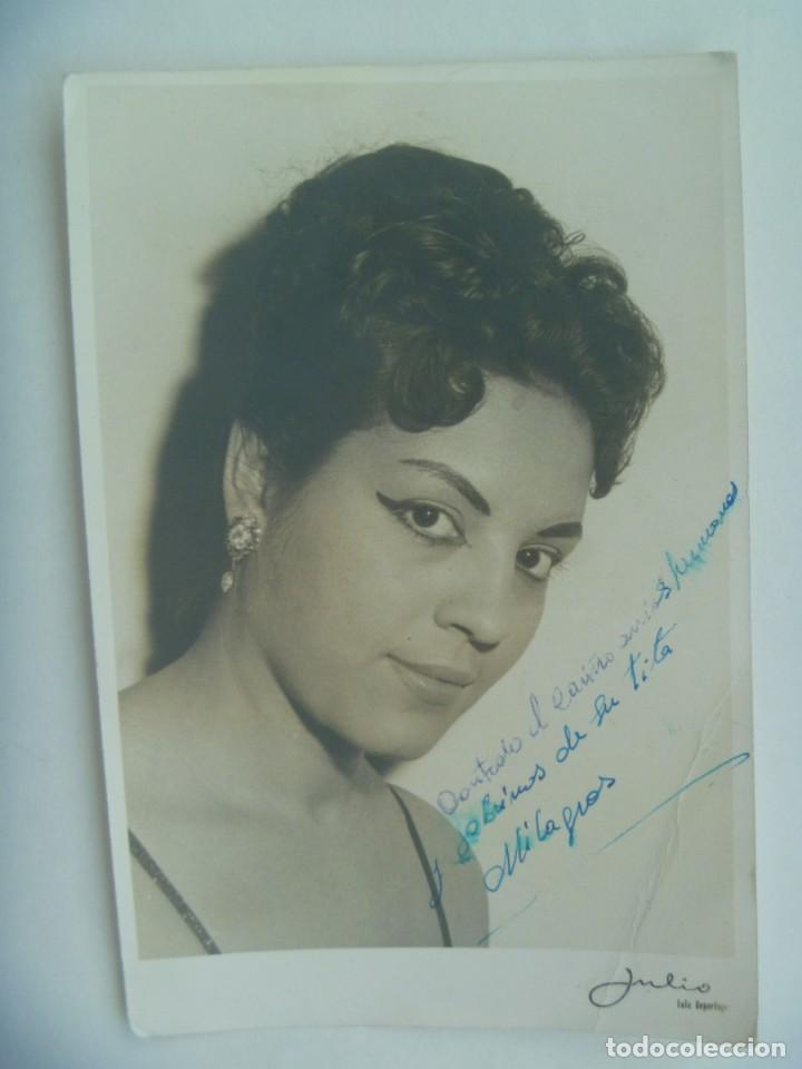 Fotos von Musikern: FOTO DE UNA CANTANTE DE COPLA O BAILAORA FLAMENCA LLAMADA MILAGROS . DE JULIO .. 12 X 18 CM