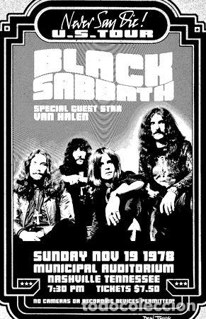 Fotos de Cantantes: black sabbath poster 30x42 1978 tour pop art rock retro