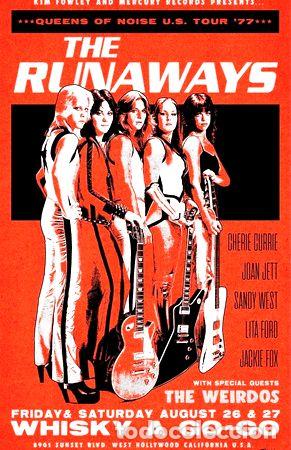 Photos de Chanteurs et Chanteuses: runaways poster 30x42 usa tour 1977 pop art rock retro