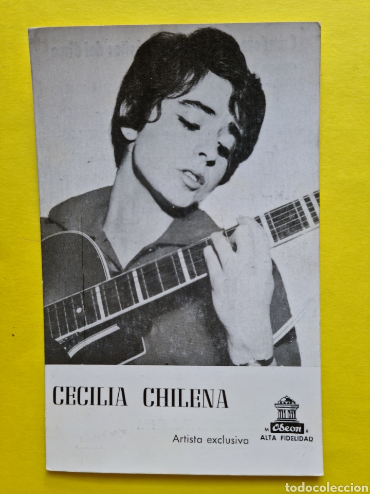 Fotos von Musikern: MUSICA - CECILIA CHILENA - TARJETA PROMOCIONAL - DISCOGRAFIA AL DORSO - A&Ntilde;OS 60