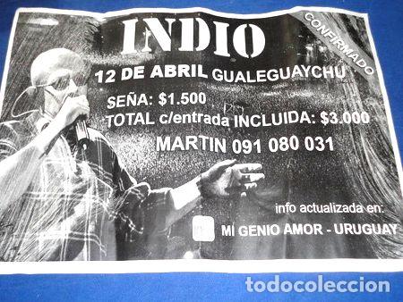 Fotos von Musikern: indio solari poster publicitario de recital uruguay