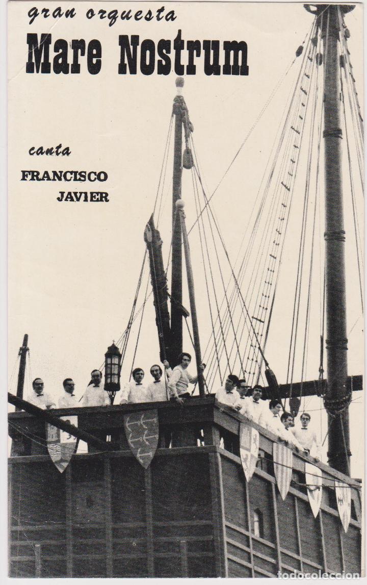 Photos of Singers: FOTOGRAFIA GRAN ORQUESTA MARE NOSTRUM CANTA FRANCISCO JAVIER - DORSO EN BLANCO