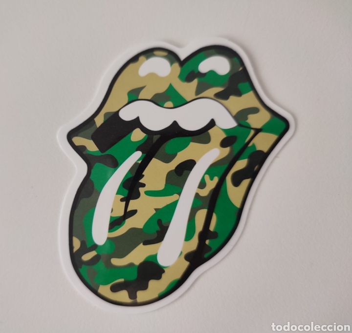 Fotos de Cantantes: Pegatina Sticker grupo THE ROLLING STONES rock lengua boca tongue Mouth labios militar camuflaje