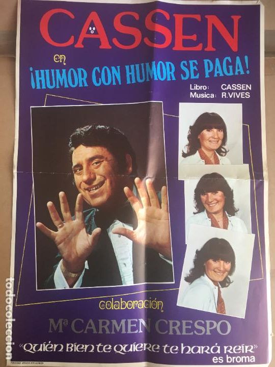 Fotos von Musikern: cassen humor con humor se paga mari carmen crespo poster cartel original a&ntilde;os 80