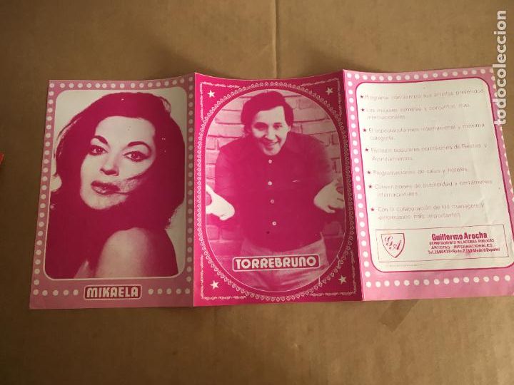 Fotos de cantantes: torrebruno paquita rico mikaela folleto de mano original antiguo