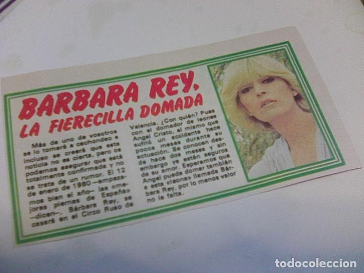Fotos de Cantantes: barbara Rey, la fierecilla domada - rese&ntilde;a recorte super pop 1/4 p&aacute;gina 1980