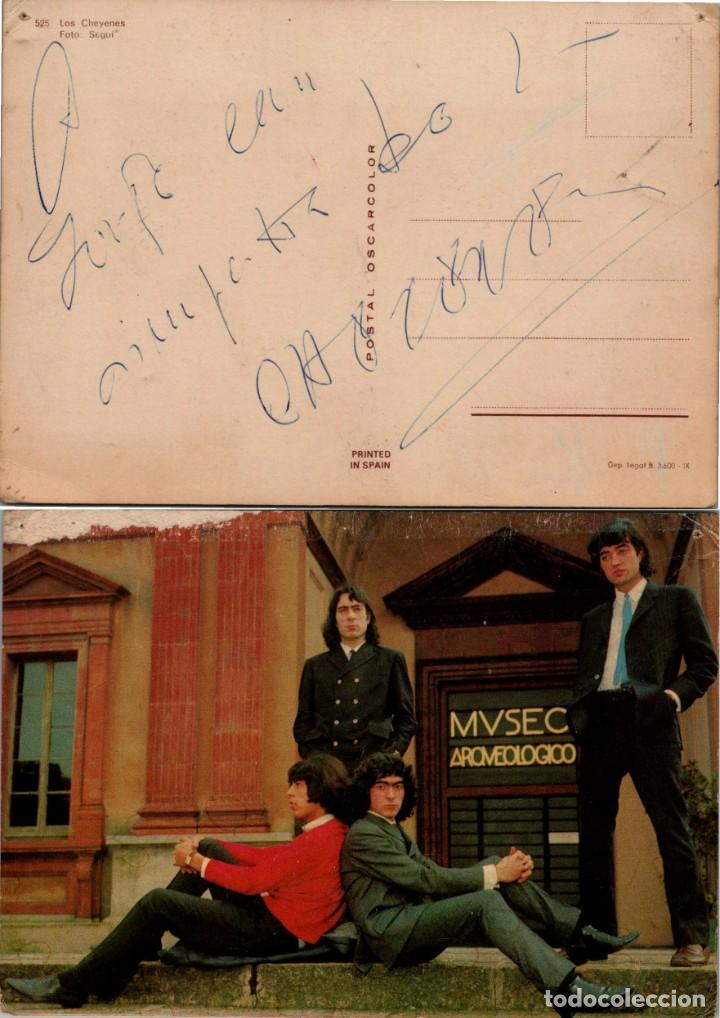 Photos of Singers: Los Cheyenes - Postal con dedicatoria y aut&oacute;grafo de &rdquo;Los Cheyenes&rdquo; - Foto Segu&oacute; n&ordm; 525 - 149x104mm
