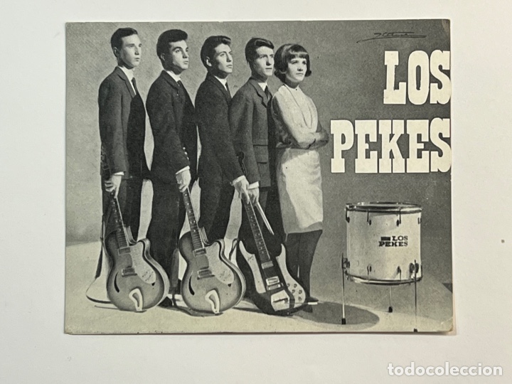 Fotos de Cantantes: LOS PEKES. Foto Postal publicidad discograf&iacute;ca En Discos ZAFIRO. Discograf&iacute;a en su anverso (h.1960?)