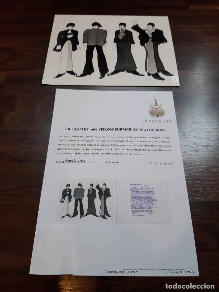 Fotos de cantantes: THE BEATLES YELLOW SUBMARINE PHOTOGRAPH CARICATURE FILM 1967 CERTIFICADO TRACKS LTD P. WANE (GBM)