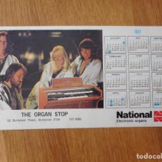 Fotos de Cantantes: ANTIGUO CALENDARIO ABBA THE ORGAN STOP NATIONAL ELECTRONIC ORGANS BURWOOD 1977. Lote 341038798