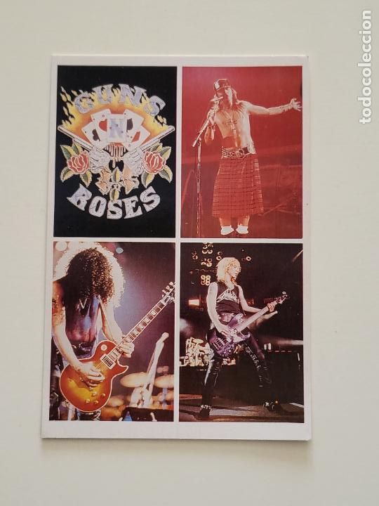 Photos of Singers: POSTAL GUNS N'ROSES AXL ROSE SLASH DUFF 1992 SPLASH MANCHESTER X560