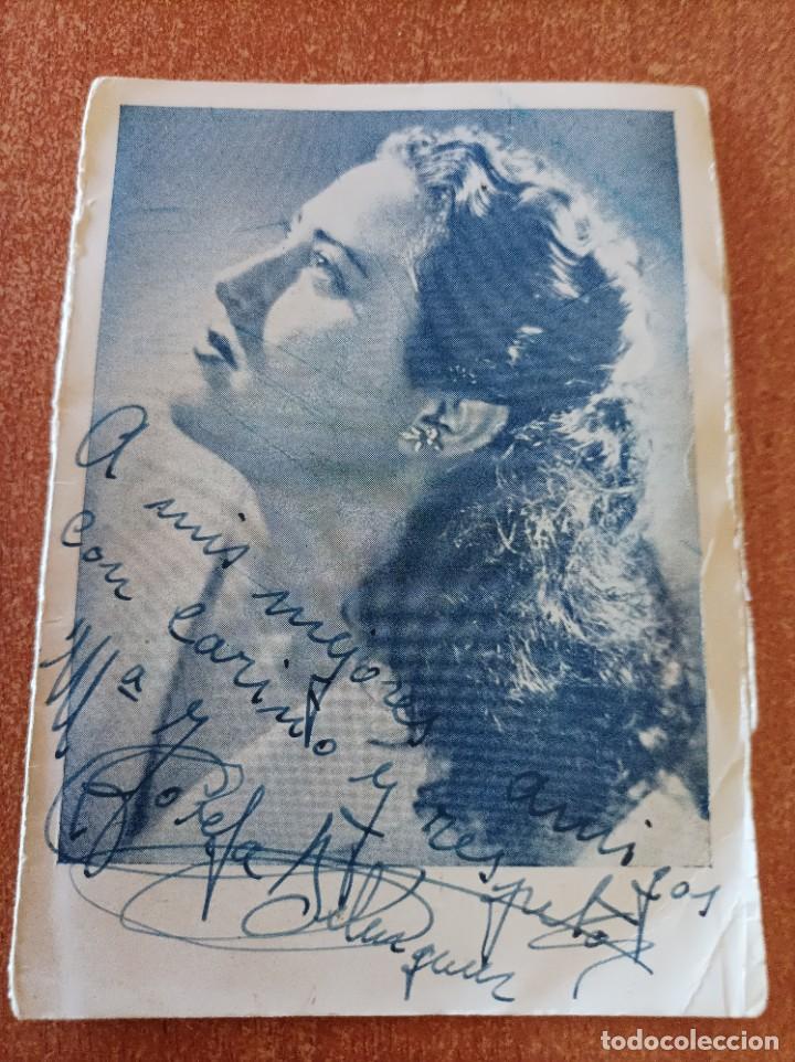 Photos of Singers: D&iacute;ptico cena homenaje Cantante Valencia Mar&iacute;a Josefa Belenguer 1952 autografiada