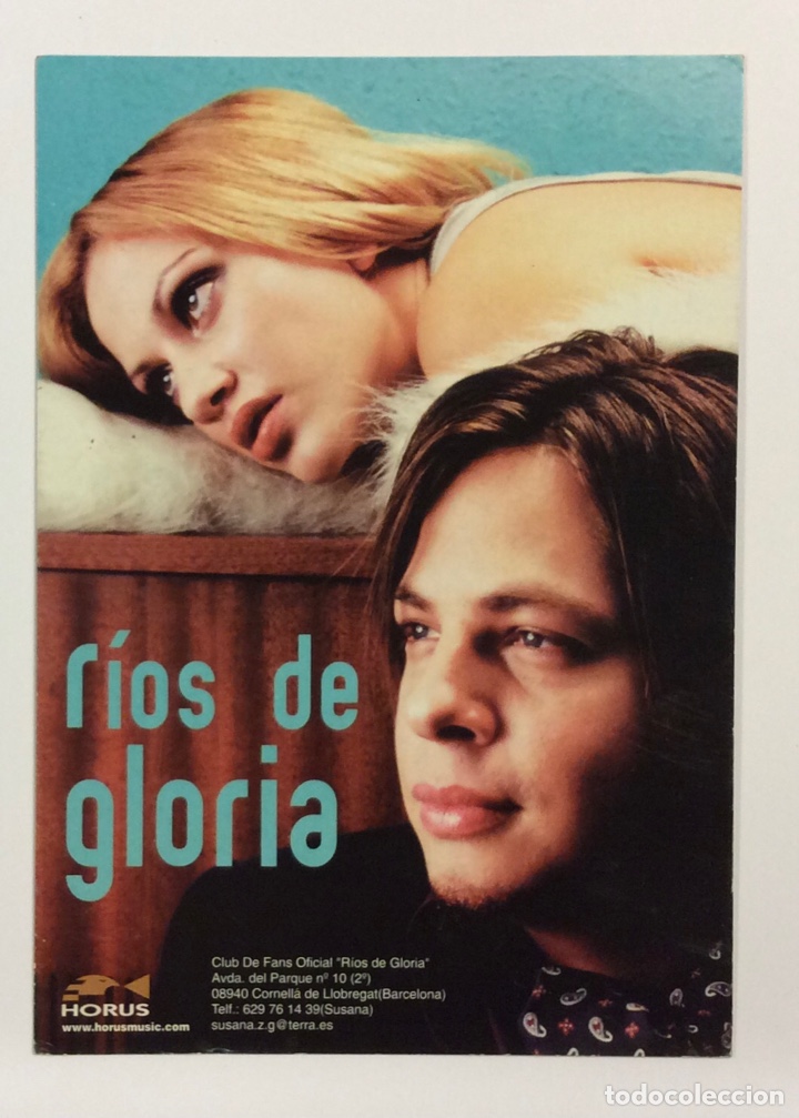 Fotos de Cantores: R&Iacute;OS DE GLORIA. TARJETA DEL CLUB DE FANS OFICIAL DEL D&Uacute;O DE CANTANTES. HORUS MUSIC.