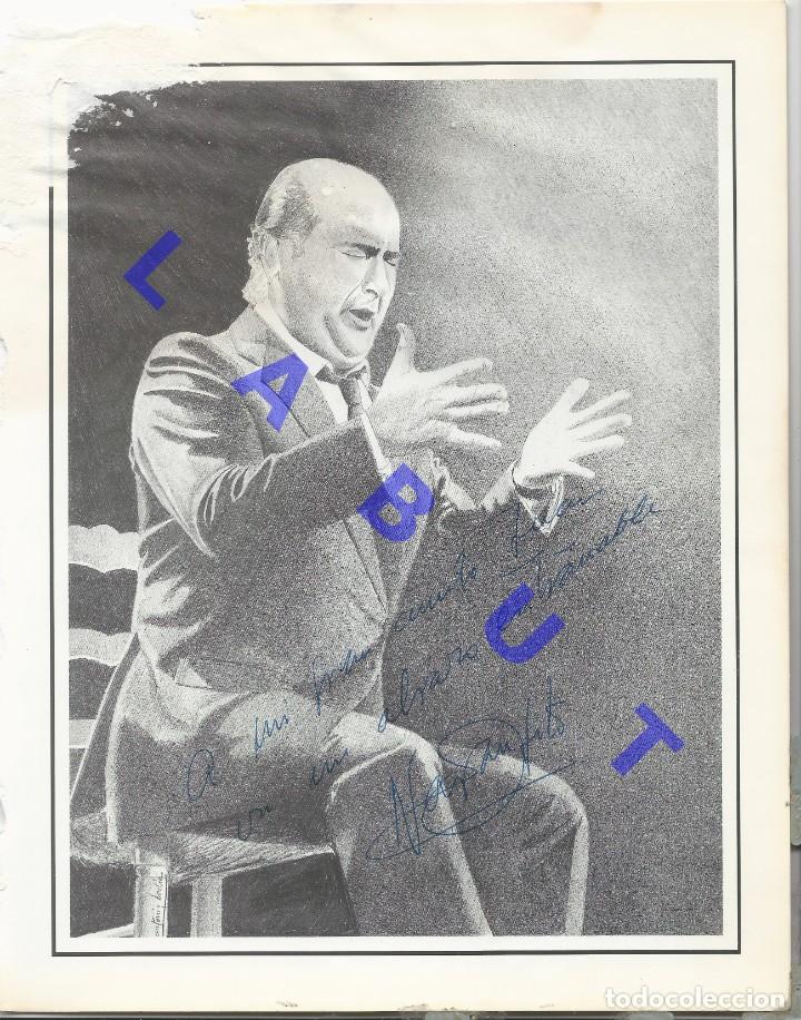 Fotos de Cantantes: FIRMA CANTAOR NARANJITO DE TRIANA LAMINA DIBUJO DE ANTONIO BADIA 27CM H48