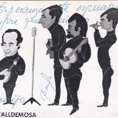 Fotos de Cantantes: POSTAL CON AUTÓGRAFO DEL GRUPO MUSICAL LOS VALLDEMOSA. DISCOGRAFÍA EN EL REVERSO. 1968. Lote 378900294