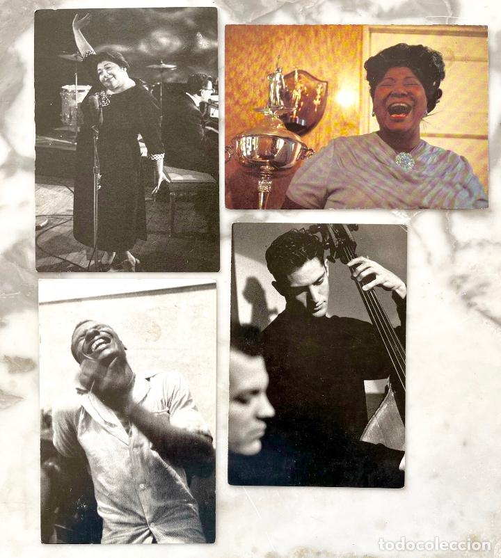 Fotos von Musikern: LOTE 4 POSTALES JAZZ. ROOSELVERT CHARLES, SYLVIA SYMS, MAHALIA JACKSON, DANTON BOLLER. W CLAXTON