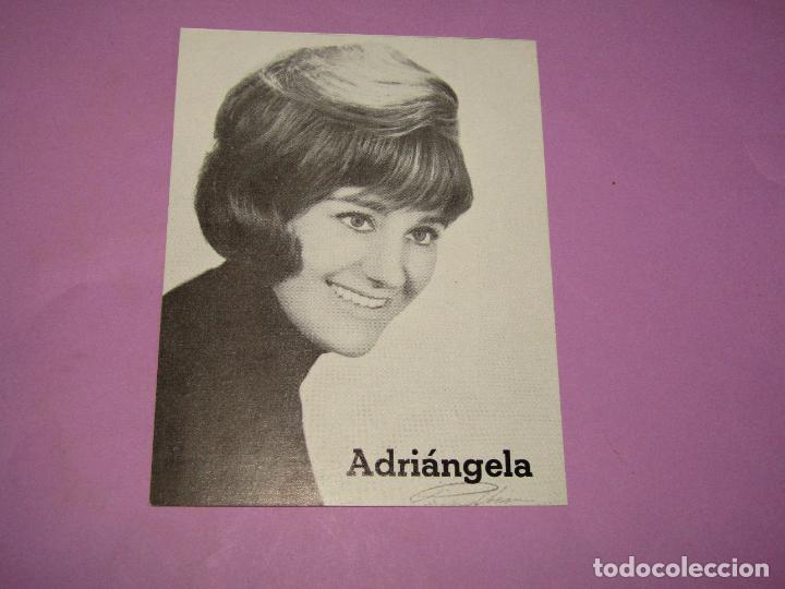 Fotos von Musikern: Antigua Foto Promocional y Discograf&iacute;a de ADRI&Aacute;NGELA en Discos ZAFIRO - A&ntilde;o 1970s.