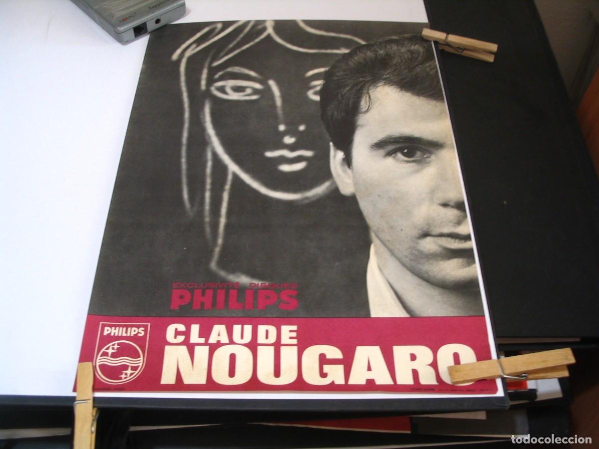 Photos of Singers: CLAUDE NOUGARO POSTER VINTAGE EXCLUSIVIT&Eacute; DISQUES PHLIPS 40X29