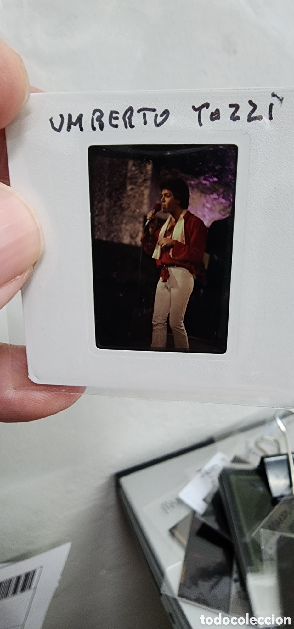 Fotos de Cantantes: UMBERTO TOZZI: SLIDE ORIGINAL DE COMPA&Ntilde;IA PUBLICITARIA- MUY ANTIGUO- VEA MAS EN EL MURO