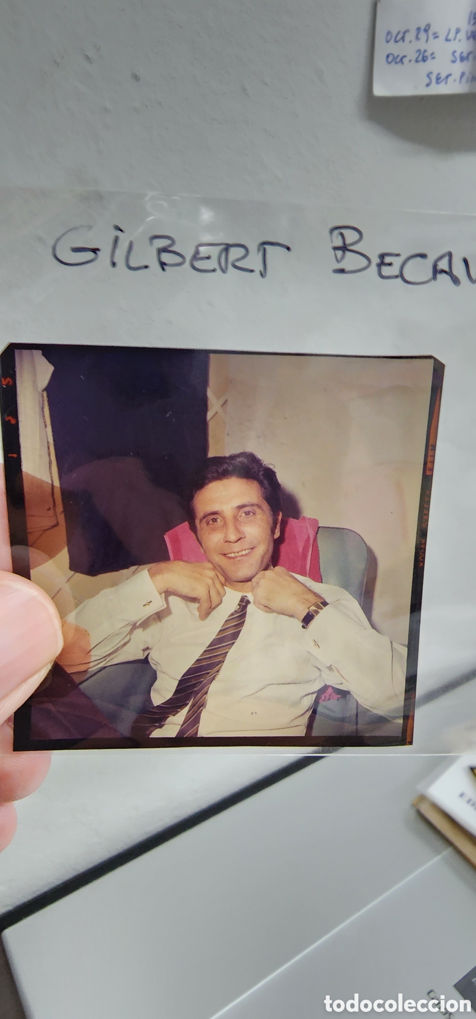 Fotos de Cantantes: GILBERT BECAUD: ANTIGUO SLIDE DE COMPA&Ntilde;IA PUBLICITARIA- UNICA PIEZA DE COLECCIONISTAS
