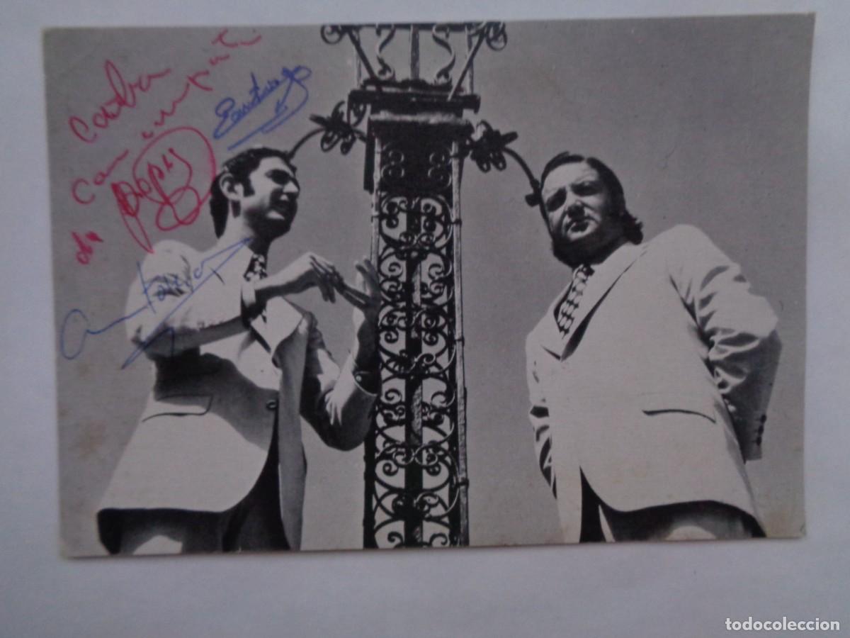 Fotos von Musikern: TARJETA DEL GRUPO DE SEVILLANAS &uml; LOS ROCIEROS &uml;. DEDICADA Y FIRMADA . DE POLYDOR, 1971