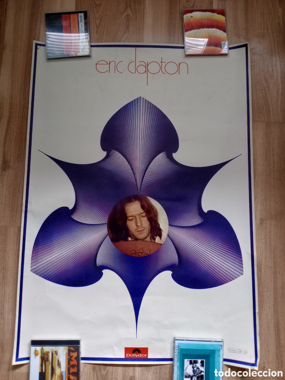 Fotos de Cantantes: ERIC CLAPTON - POSTER CARTEL OFICIAL DE COMPA&Ntilde;IA, PRIMEROS A&Ntilde;OS 70, BLUES ROCK 70'S - 85 X 60 CMS