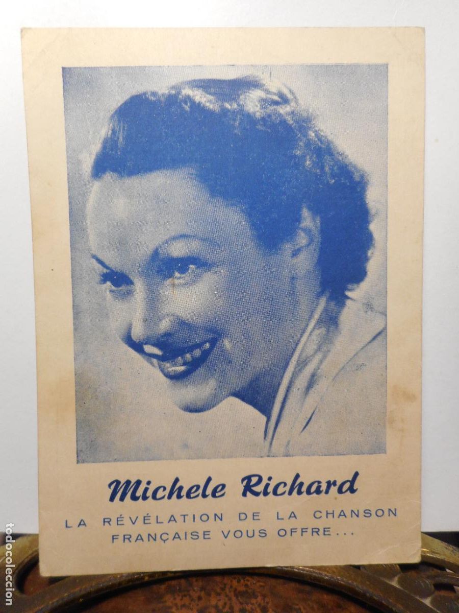 Photos of Singers: ANTIGUA POSTAL CANCIONERO. MICHELE RICHARD CHANSON FRANCAISE. CANCION FRANCESA