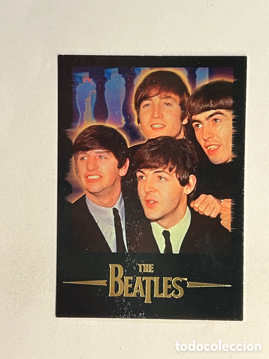 Photos of Singers: THE BEATLES. Tarjeta publicitaria SPORTS TIME &copy; 1996 Apple Corps Limited