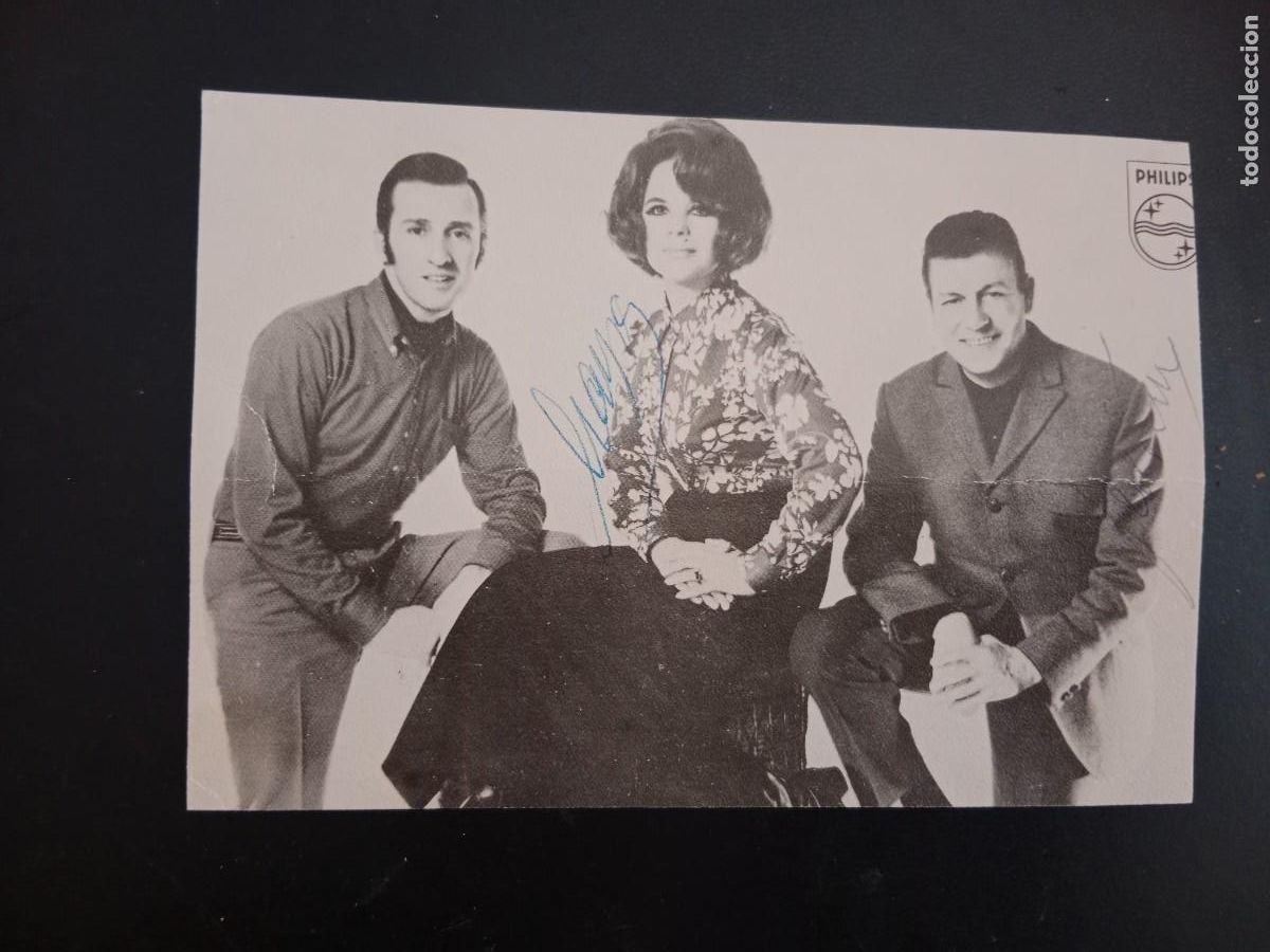 Photos of Singers: TARJETA DISCOGRAFIA CON AUTOGRAFOS _ LOS 3 TRES DE CASTILLA - DISCOS PHILIPS / FONOGRAM