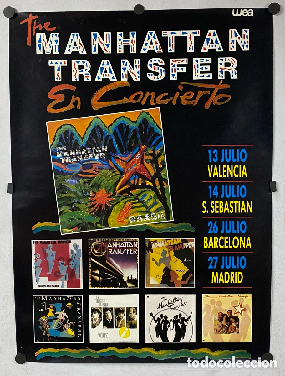 Foto di Cantanti: THE MANHATTAN TRANSFER. CARTEL PROMOCIONAL GIRA ESPA&Ntilde;OLA DE 1989.