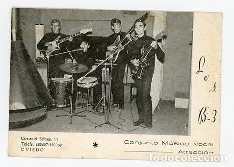 Fotos de Cantantes: LOS B-3 CONJUNTO MUSICO &ndash; VOCAL. OVIEDO. ASTURIAS. TARJETA PUBLICITARIA. POP. YE &ndash; YE. A&Ntilde;OS 60