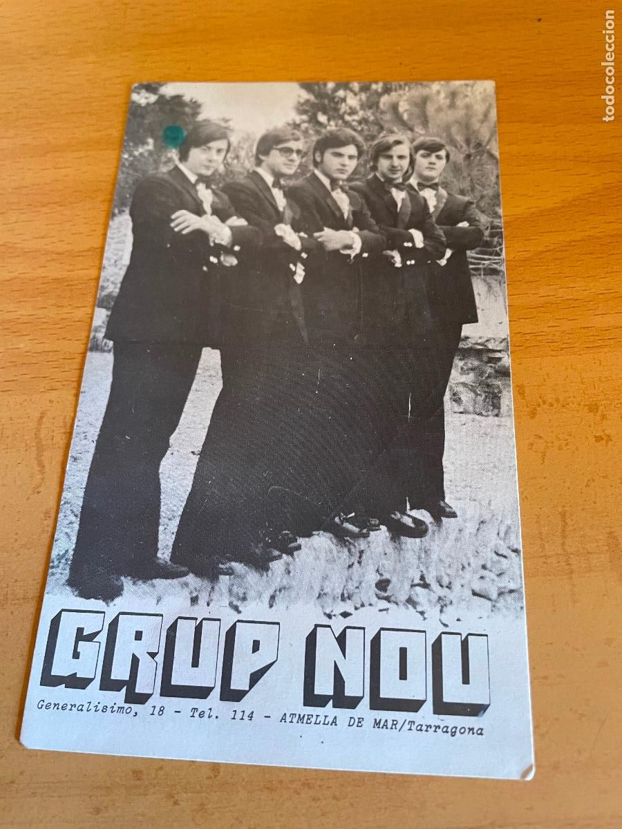 Photos de Chanteurs et Chanteuses: POSTAL PROMOCIONAL - GRUP NOU - L'ATMELLA DE MAR - REVERSO FIRMAS GRUPO