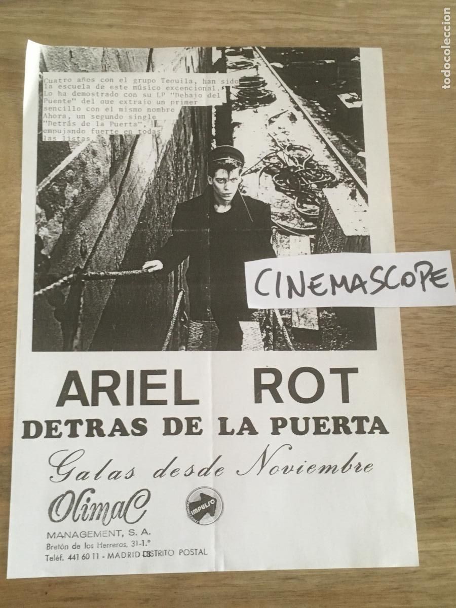 Photos of Singers: ariel rot detras de la puerta folleto original antiguo a&ntilde;os 80