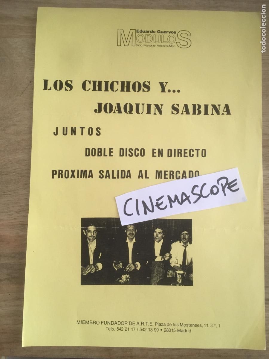 Fotos de Cantantes: los chichos folleto original antiguo