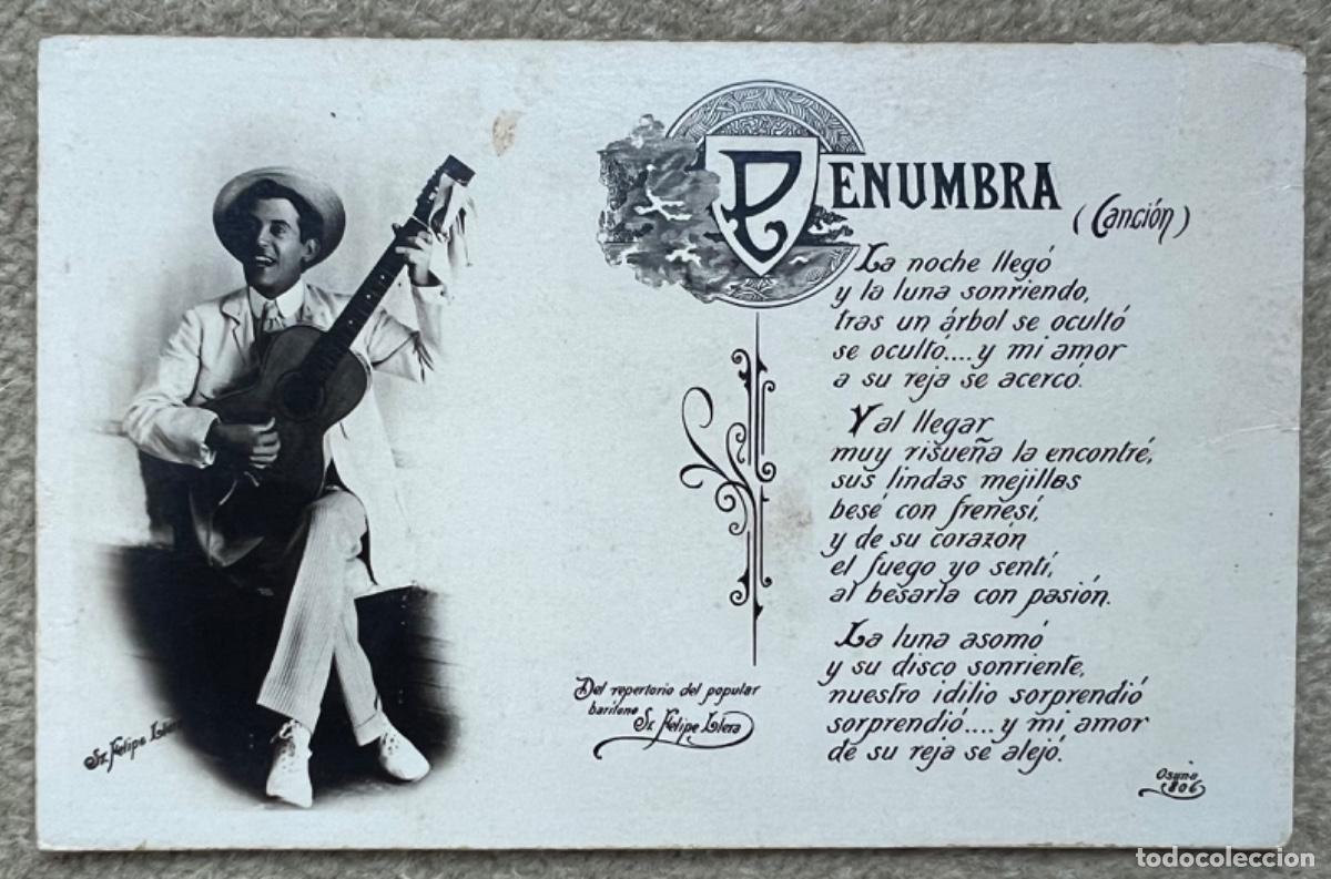 Photos of Singers: Antigua postal de la Canci&oacute;n Penumbra - Del repertorio del popular bar&iacute;tono Sr. Felipe LLera