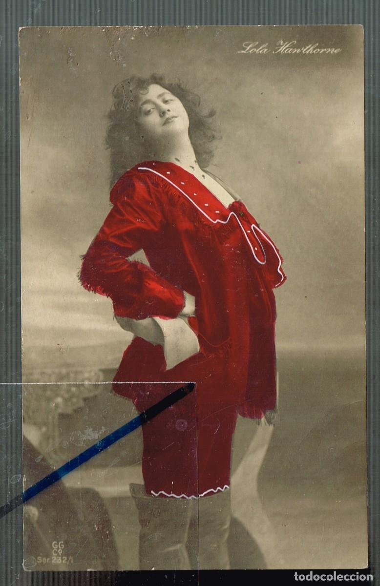 Fotos de Cantantes: 1910 circa ESCRITA VESTIDO ANILINA ROJA - CANTANTE ''LOLA HAWTHORNE'' - GG C&ordm; SER. 232/1