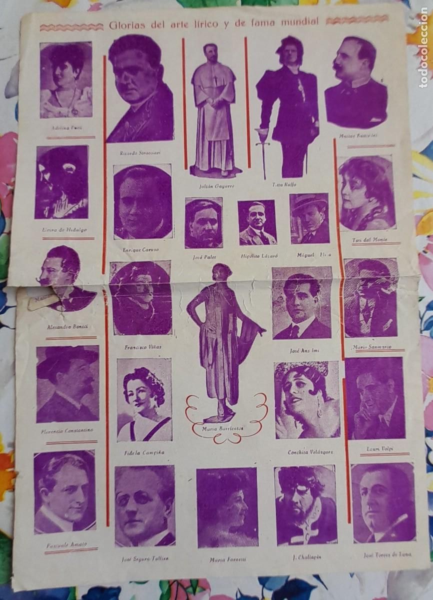 Fotos de Cantantes: FOLLETO FOTOS ''GLORIAS DEL ARTE L&Iacute;RICO Y DE FAMA MUNDIAL'' GALER&Iacute;A DE ARTISTAS L&Iacute;RICOS