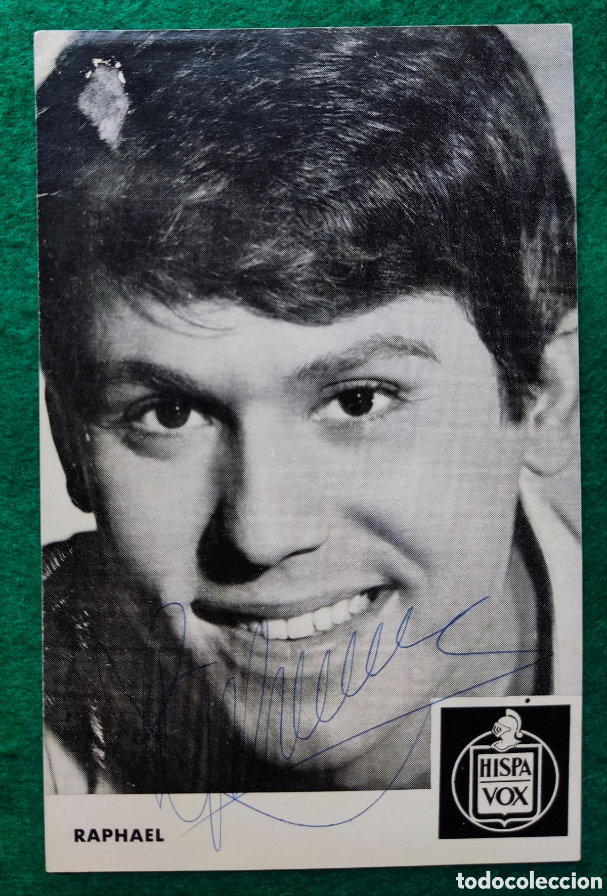Fotos de Cantantes: RAPHAEL POSTAL FIRMADA PUBLICIDAD DISCOS HISPAVOX C. 1967