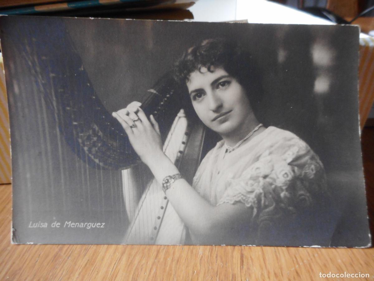 Fotos von Musikern: ANTIGUA POSTAL FOTOGRAFICA. ARPISTA LUISA DE MENARGUEZ. PRINCIPIOS DEL XX