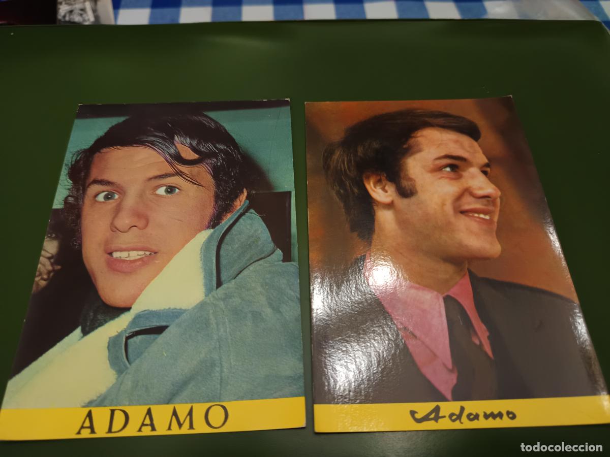 Fotos von Musikern: 2 POSTALES FOTOGRAFICAS DE ADAMO. ESCRITAS A&Ntilde;O 1969