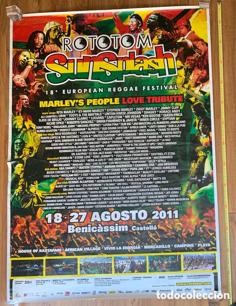 Photos of Singers: Poster cartel gigante rototom sunsplash european reggae festival benicassim 2011