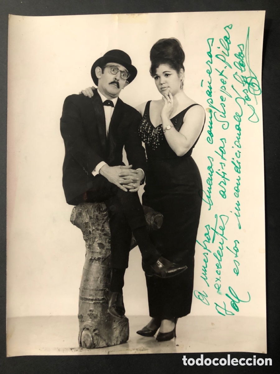 Photos de Chanteurs et Chanteuses: Foto original con aut&oacute;grafo del d&uacute;o los gildas
