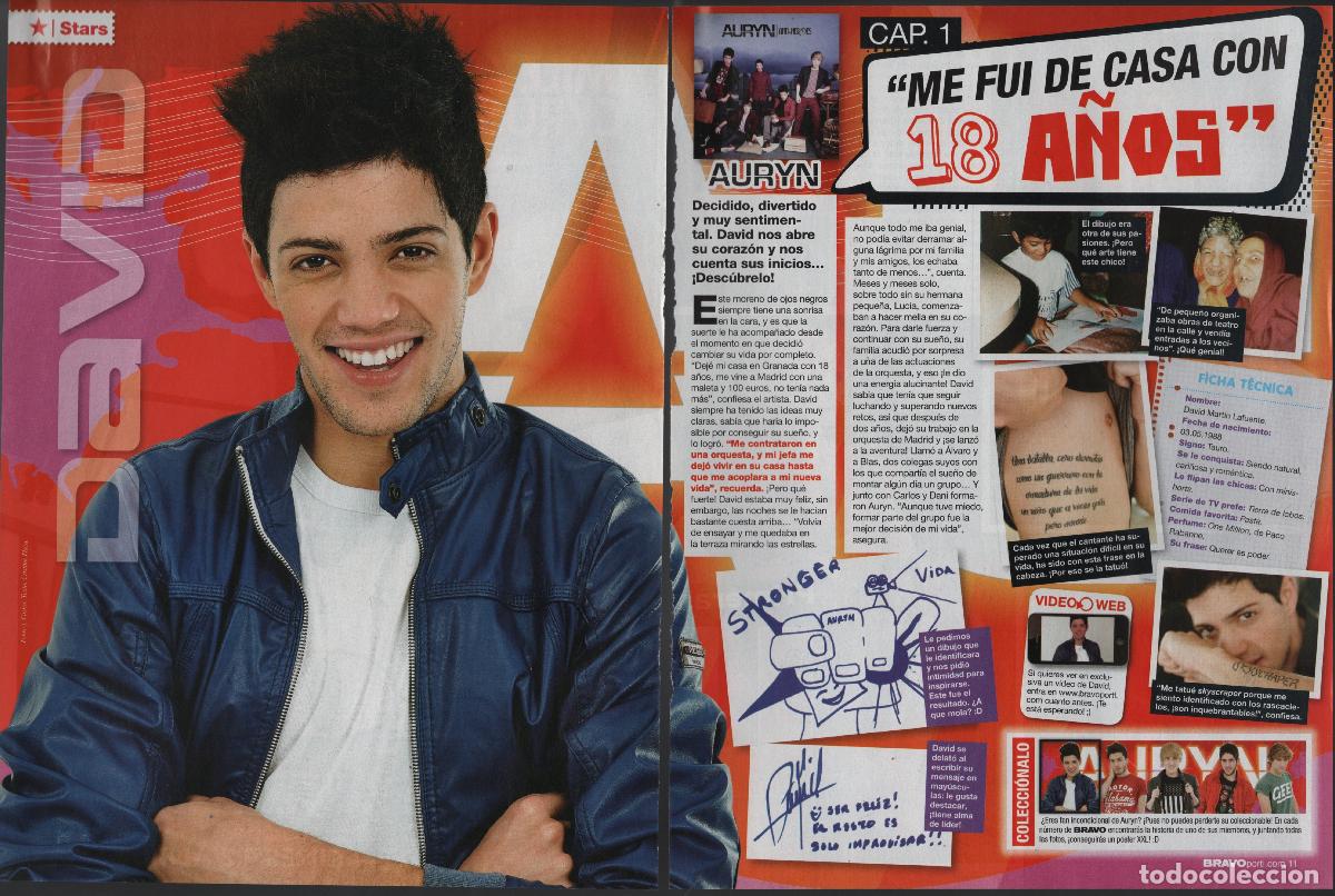 Fotos von Musikern: POSTER DAVID LAFUENTE - REVISTA BRAVO - AURYN SERIE CAP. 1