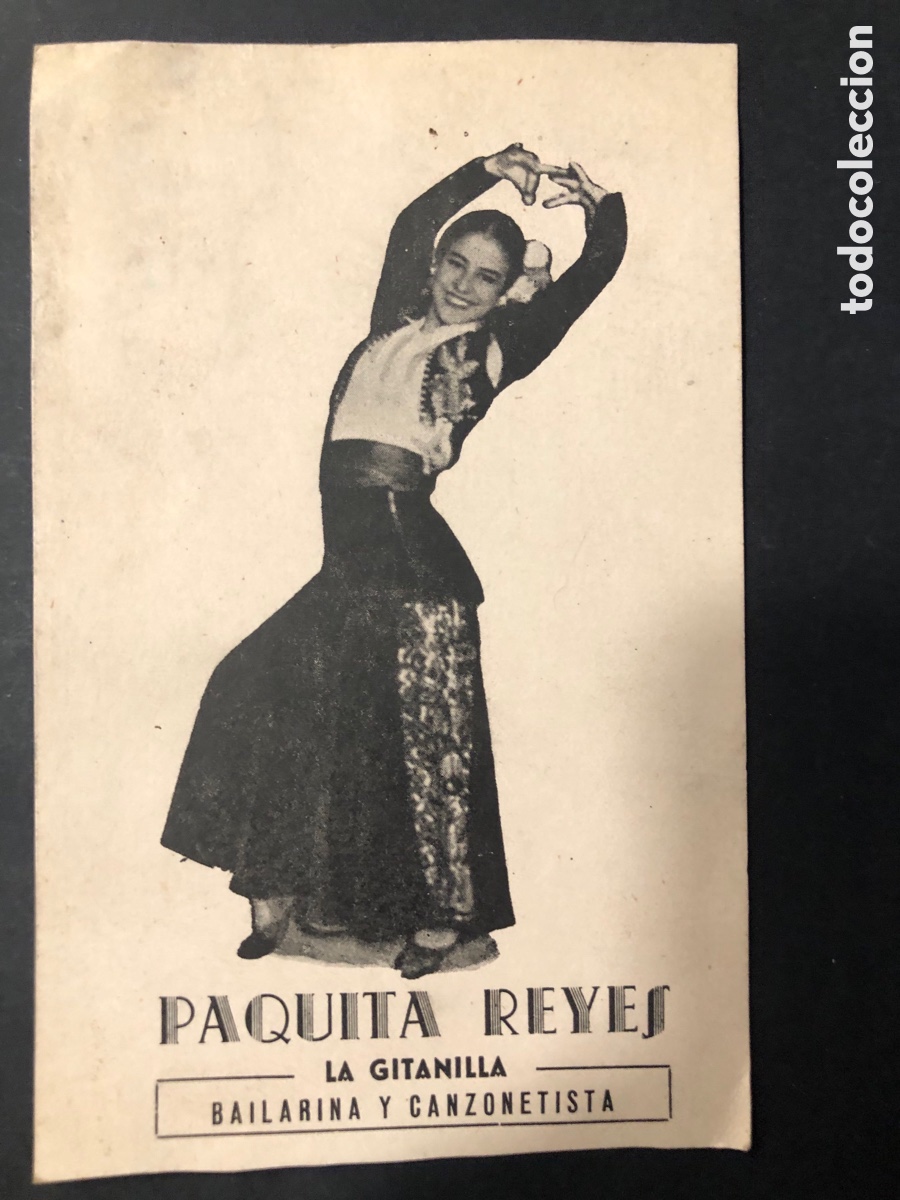 Fotos von Musikern: Tarjeta de la bailarina y canzonetista Paquita Reyes la gitanilla