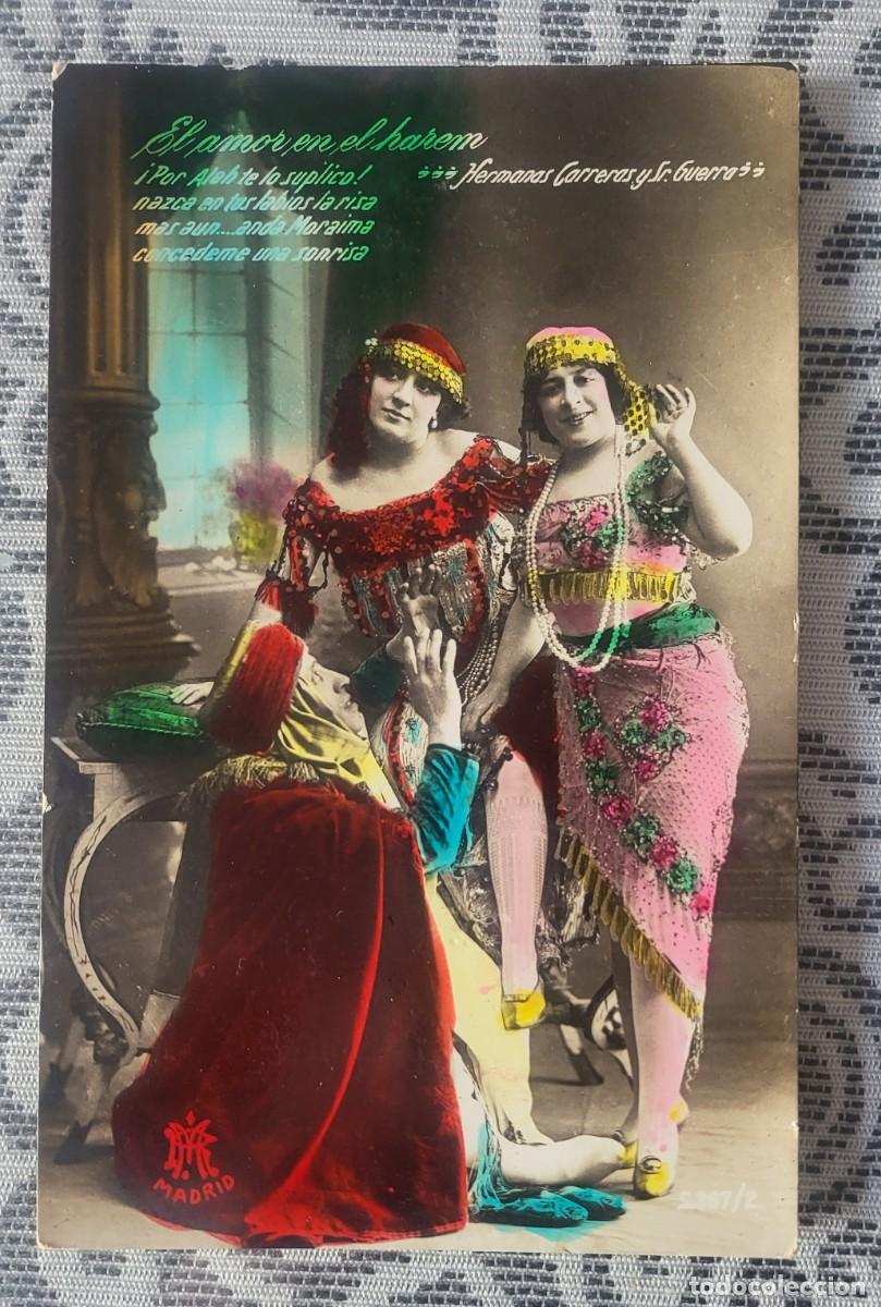 Fotos von Musikern: Hermanas Carreras y Sr. Guerra postal 9 X 13 ctms El amor en el Har&eacute;n...