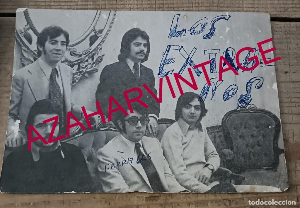 Photos de Chanteurs et Chanteuses: ANTIGUA POSTAL PUBLICITARIO GRUPO LOS EXTRA&Ntilde;OS, RARA, 17X12 CMS