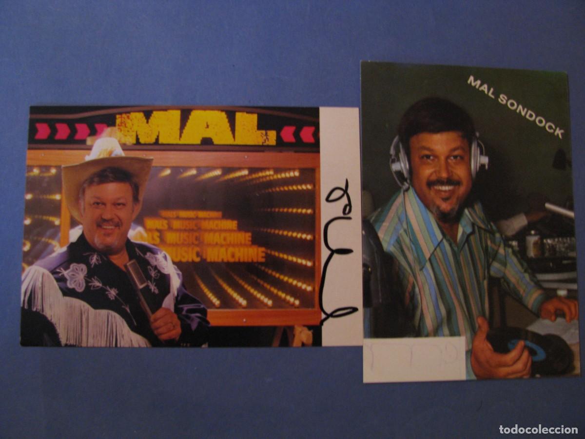 Photos de Chanteurs et Chanteuses: 2 POSTALES DEL CANTANTE, PRESENTADOR DE RADIO MAL SONDOCK. AUTOGRAFOS.