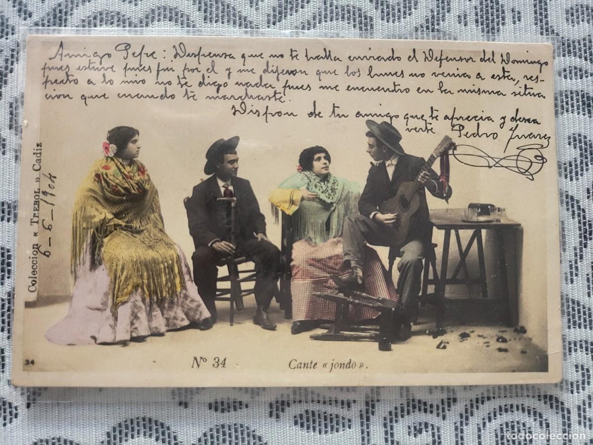 Photos de Chanteurs et Chanteuses: Cante Jondo postal antigua 9 X 13 ctms. a&ntilde;o 1904......