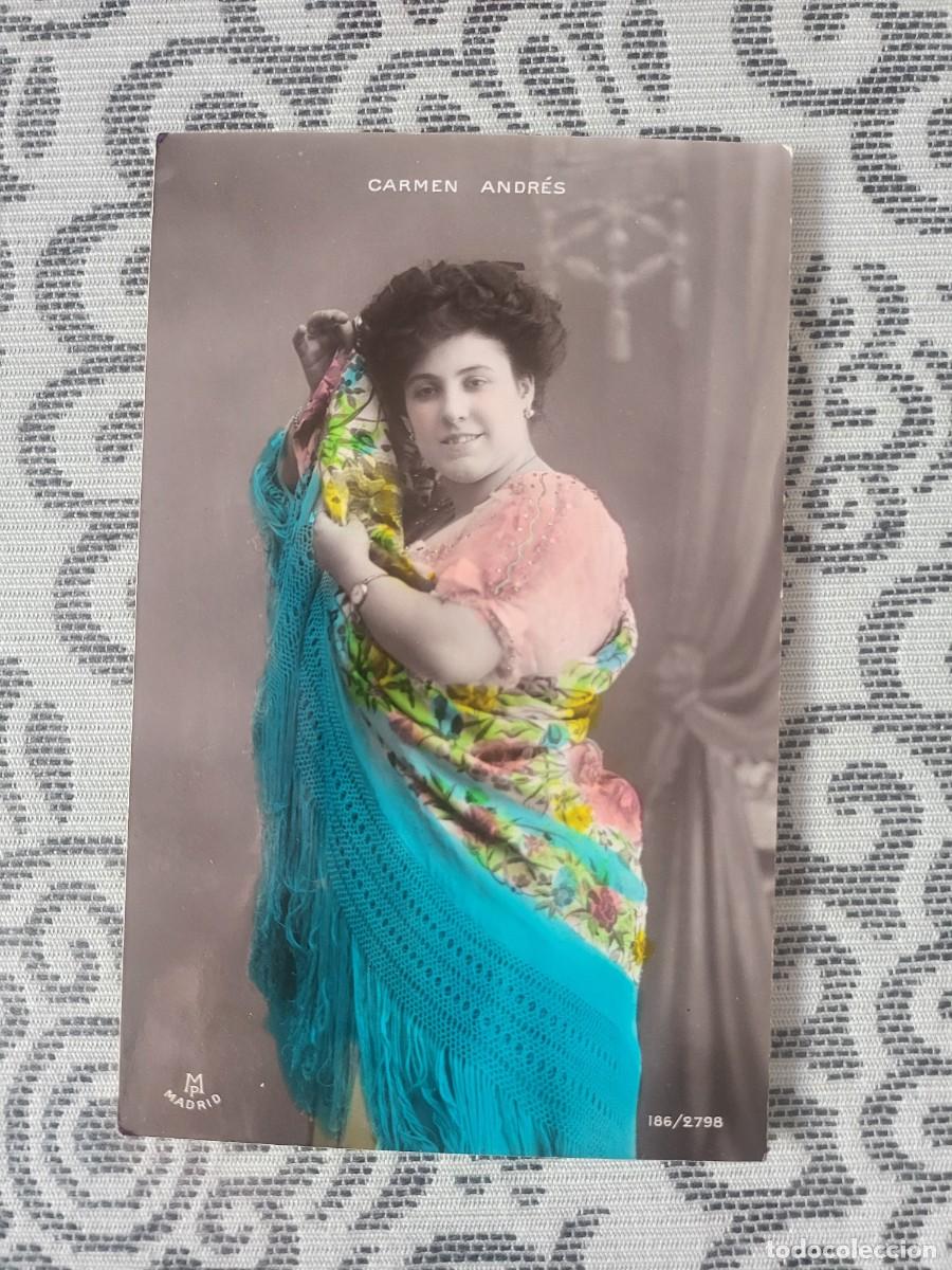 Photos de Chanteurs et Chanteuses: Carmen Andres postal antigua 9 X 13 ctms...