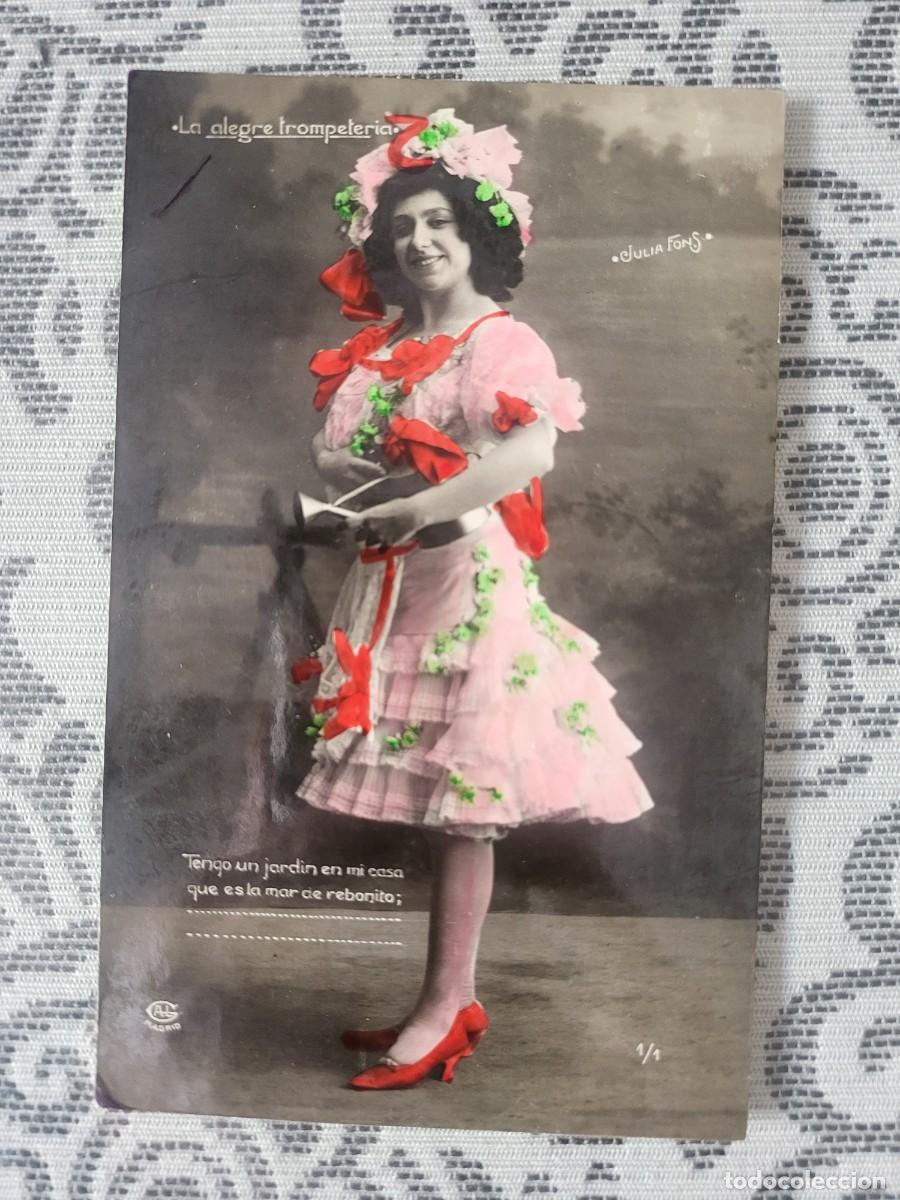 Photos de Chanteurs et Chanteuses: Julita Fons postal antigua 9 X 13 ctms...a&ntilde;o 1909 La regadera.